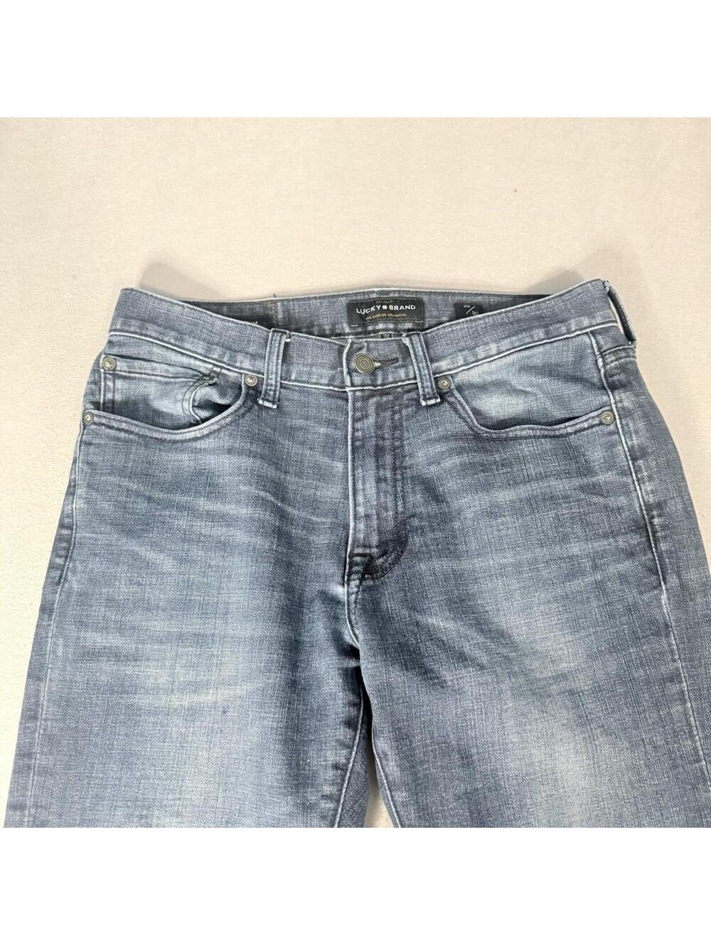 Lucky Brand Jeans Men’s 29/30 Blue Straight Fit Distressed Wash Denim‎ Pants - Picture 4 of 16
